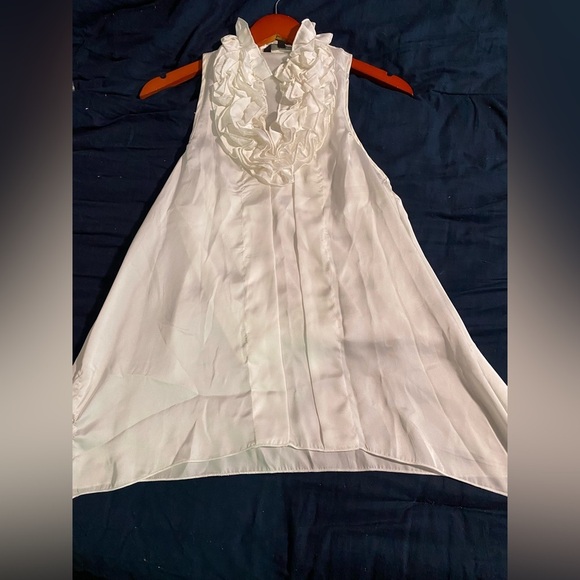 Anthropologie ZOA New York Satin Ruffle Neck Halter Top Anthro Boho - Picture 1 of 5